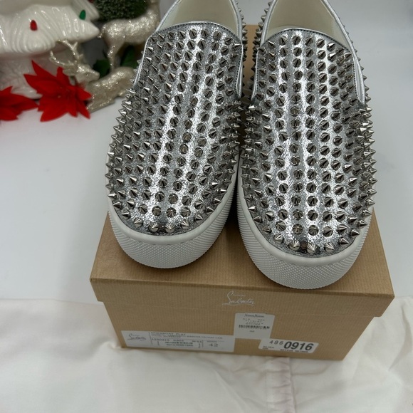 Men\'s Christian Louboutin roller boat spike slip on sneakers size 42 made Italy main image 10